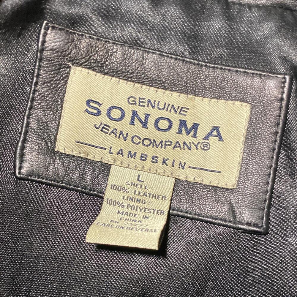 Vintage Sonoma 100% Lambskin Leather Jacket Black size large - Picture 2 of 6